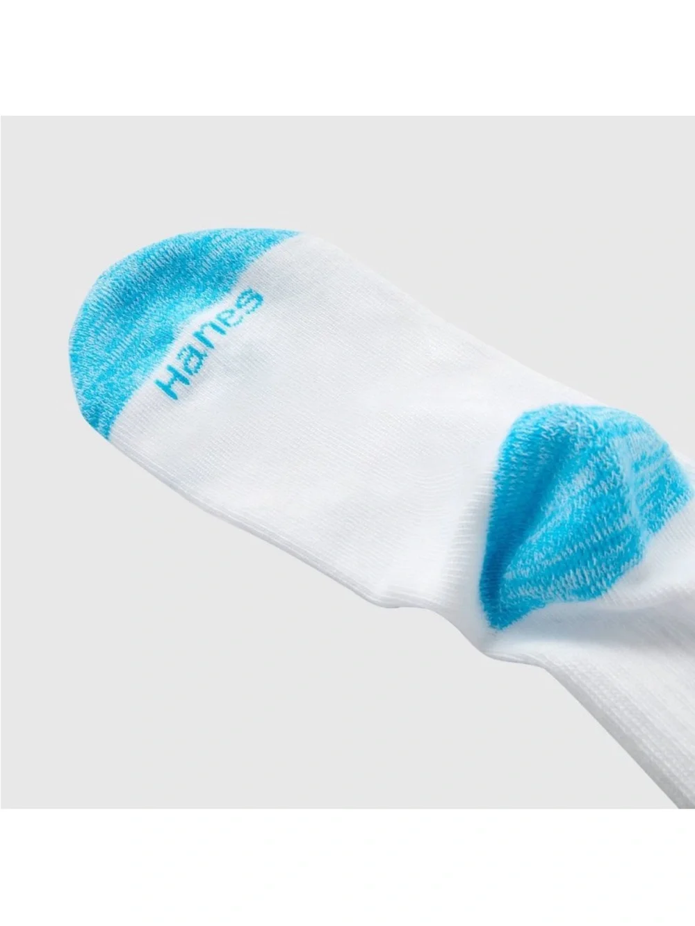 Hanes Girls Crew Socks - White with Pink & Purple Stripes